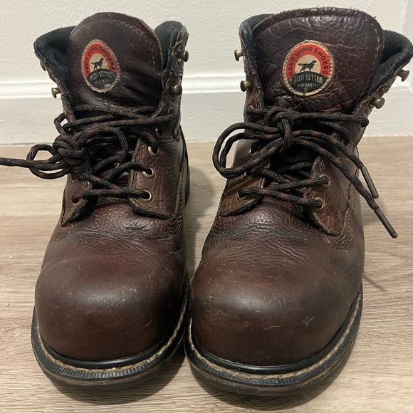 Red Wing Irish Setter 83604 Brown Leather Aluminum Toe Work Boots Mens Size 8.5 - Picture 7 of 9
